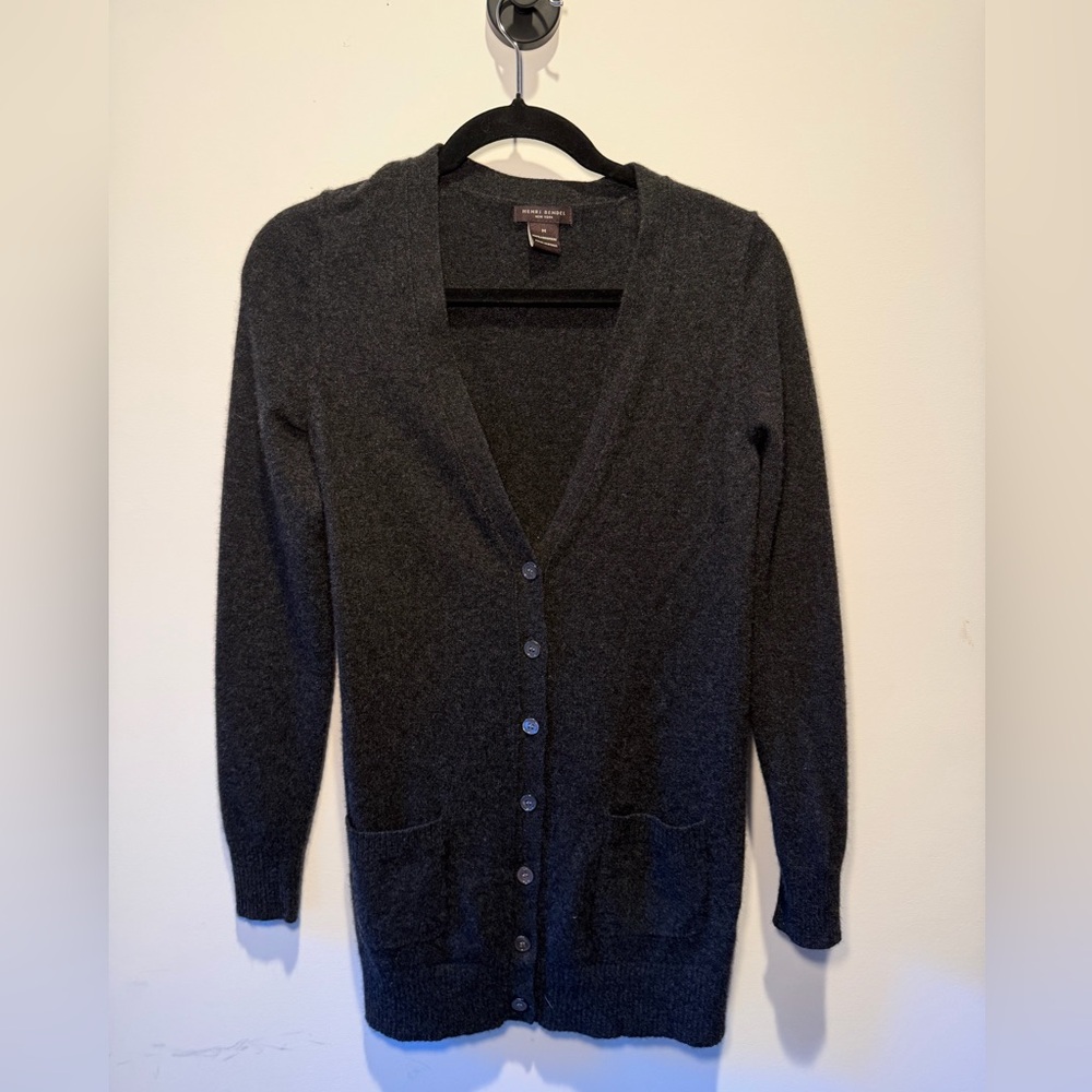 Henri‎ Bendel Charcoal Cashmere Cardigan